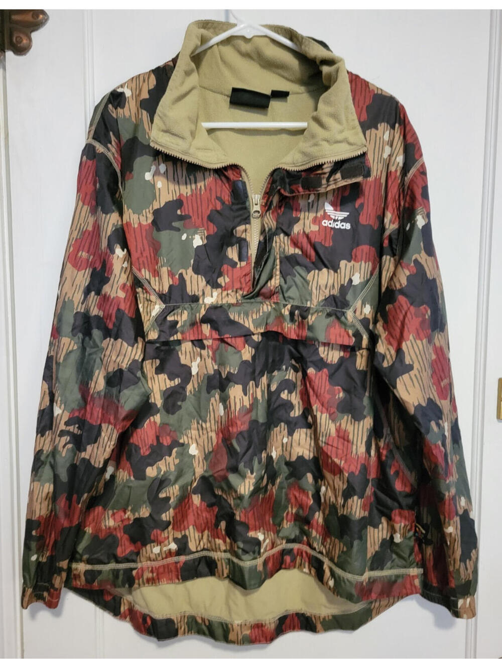 Adidas Pharrell Williams Camo Windbreaker Jacket Men’s Large Quarter Zip